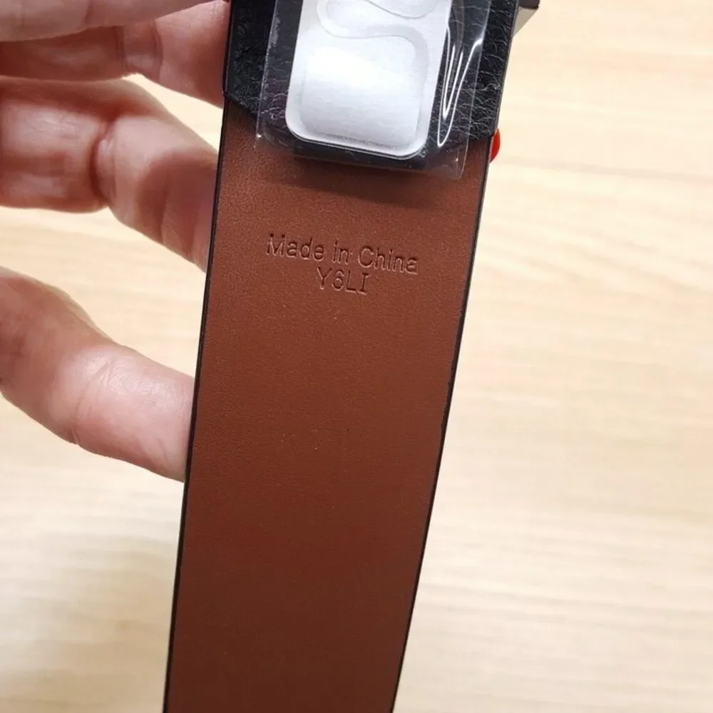 Bloomingdales belt leather silver